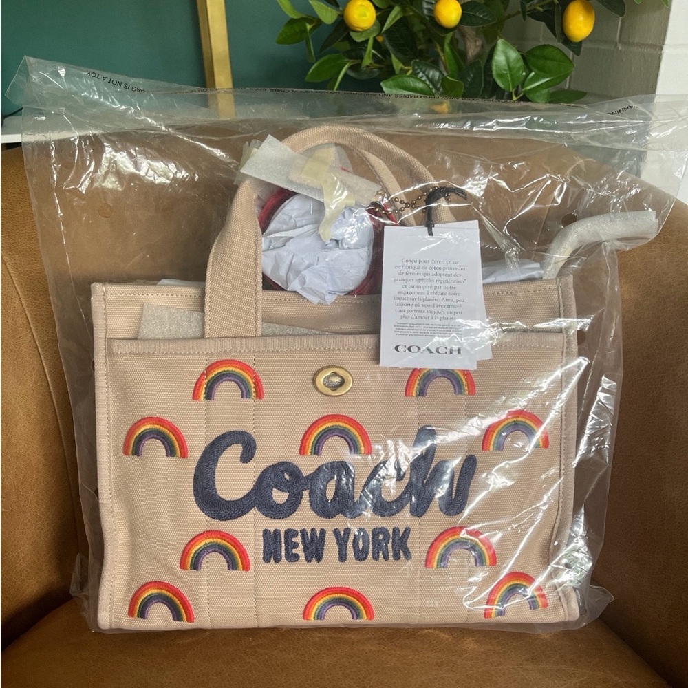Coach Multicolor Rainbow Canvas Tote